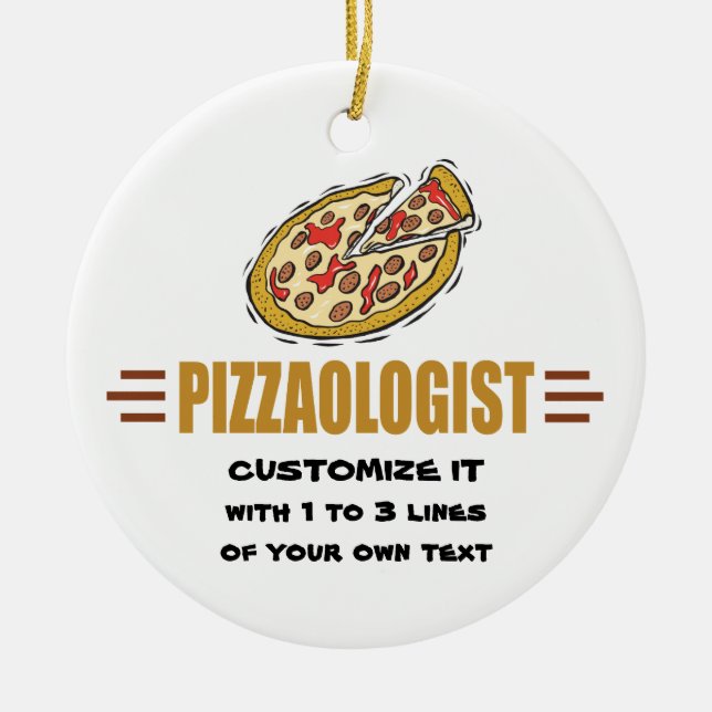 Personalised Pizza Ceramic Tree Decoration (Front)