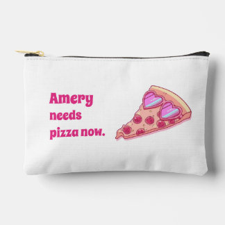Personalised Pizza Lover Cute Girly Aesthetic Accessory Pouch