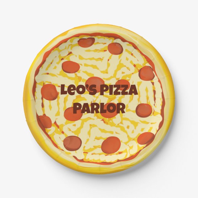 Personalised Pizza Parlour Pizzeria Party  Paper Plate (Front)