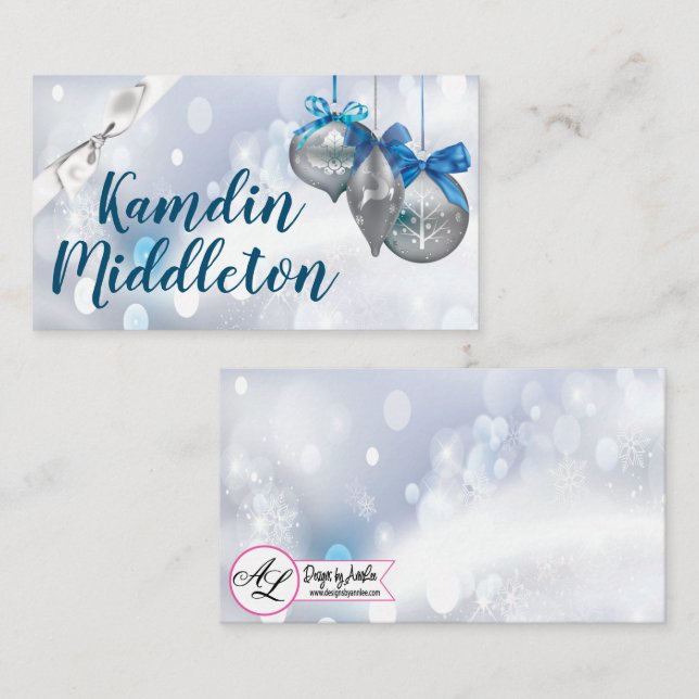 Personalised Place Cards Ornaments Snowflakes Snow (Front/Back)