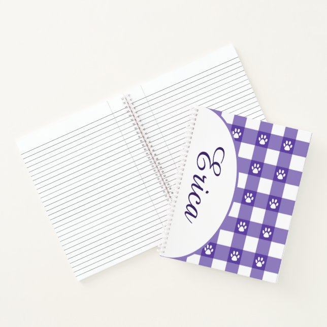 Personalised Plaid and paws Notebook (Inside)