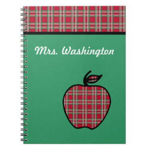 Personalised Plaid Apple Notebook