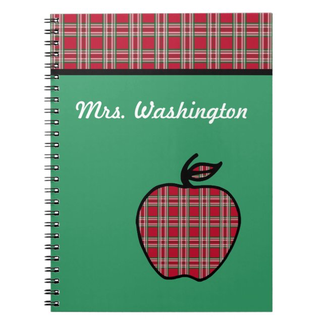 Personalised Plaid Apple Notebook (Front)