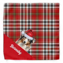 Personalised Plaid Australian Shepherd Christmas