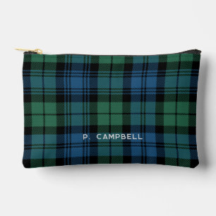 Personalised Plaid Campbell Rustic Tartan Accessory Pouch