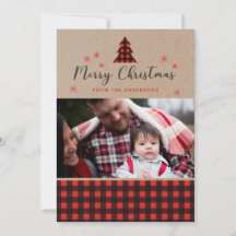 Personalised Plaid Christmas Photo Card