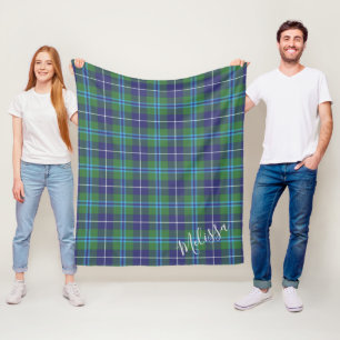 Personalised Plaid Clan Douglas Tartan Pattern Fleece Blanket