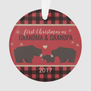 Personalised Plaid Grandparent's Acrylic Ornament
