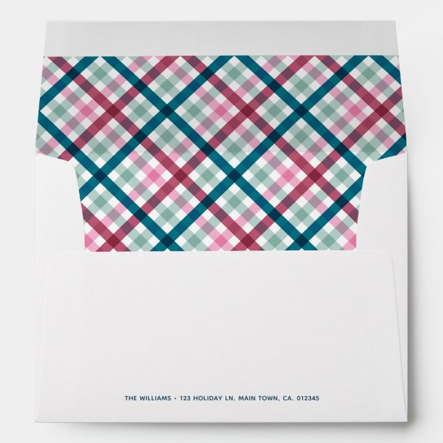 Personalised Plaid Merry Christmas Envelope (Back (Bottom))