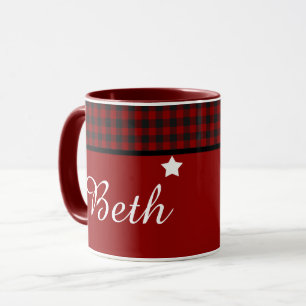 Personalised plaid mug