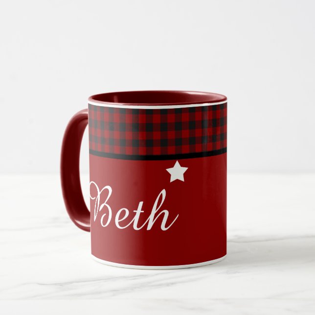 Personalised plaid   mug (Front Left)