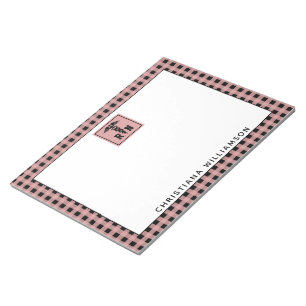 Personalised Plaid Pattern RN Registered Nurse Notepad