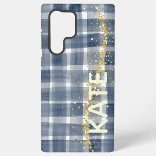 Personalised Plaid Samsung Galaxy Case with Name