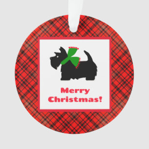 Personalised Plaid Scotty Dog Ornament
