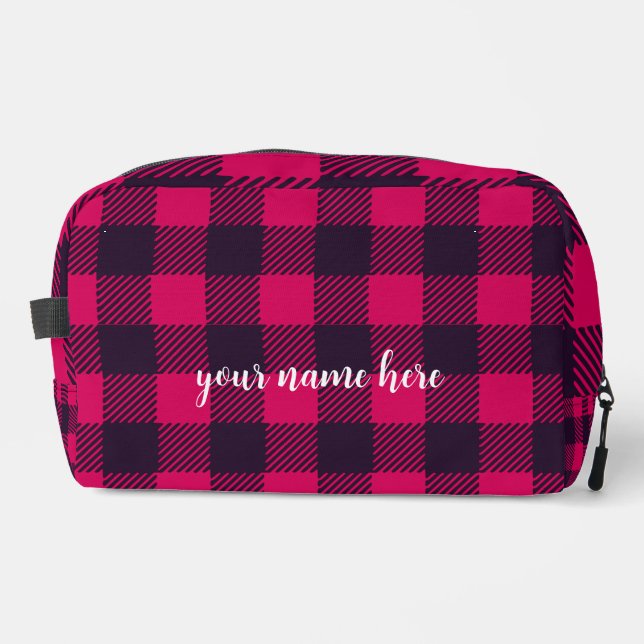 Personalised Plaid Toiletry Bag (Front)
