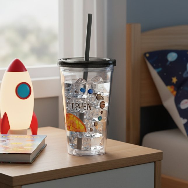 Personalised Planets Galaxy Solar System Sun Acrylic Tumbler (Creator Uploaded)