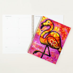 Personalised Planner Abstract Flamingo Art