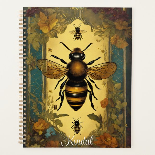 Personalised planner  bee keeper gift honey lover (Front)