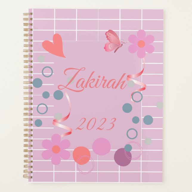 Personalised Planner Custom Name pink planner (Front)
