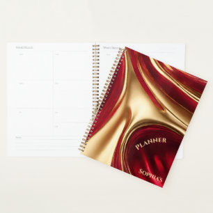 Personalised Planner- Red and Gold- Planner