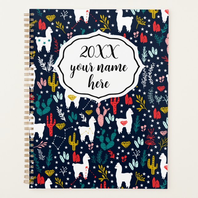 Personalised Planner with Alpacas (Front)