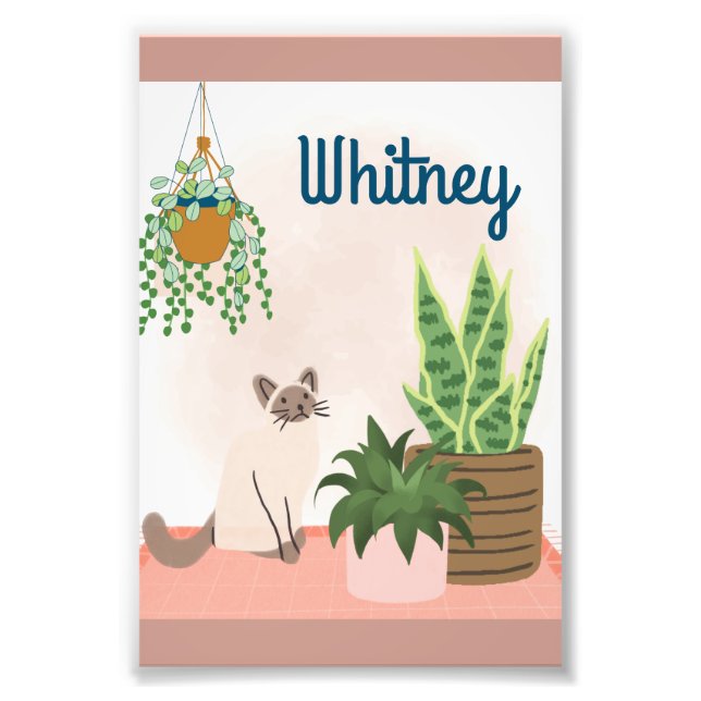 Personalised Plant and Cat Lover Print (Front)
