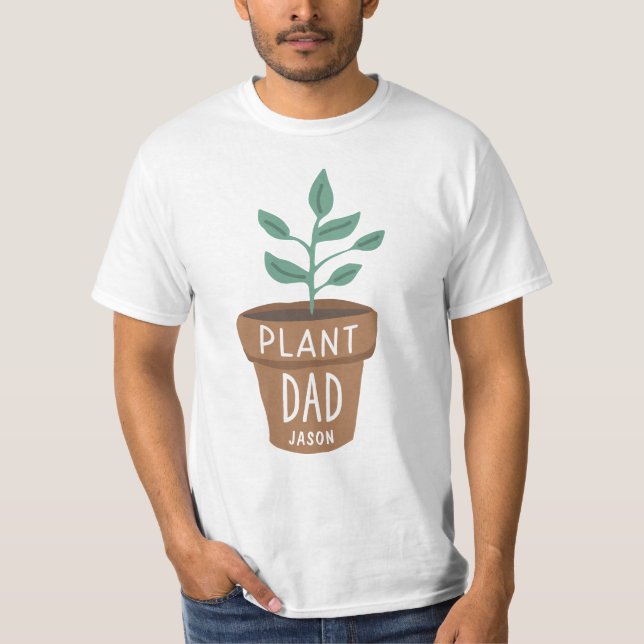 Personalised Plant Dad Gardening T-Shirt (Front)
