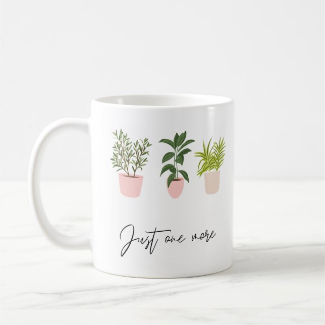 Personalised Plant Lover Just One More Plant gifts Coffee Mug (Left)