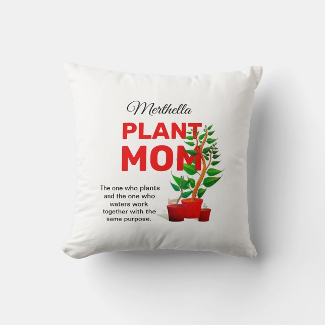 Personalised PLANT MOM Christian Cushion (Front)