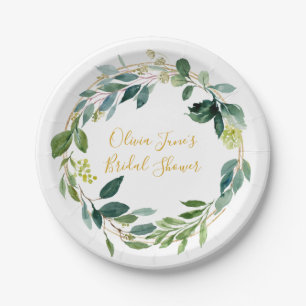 Personalised Plate, Botanical Eucalyptus Paper Plate