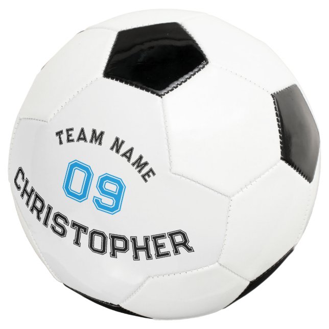 Personalised Player Jersey Number School Team Name Soccer Ball (Three Quarter)