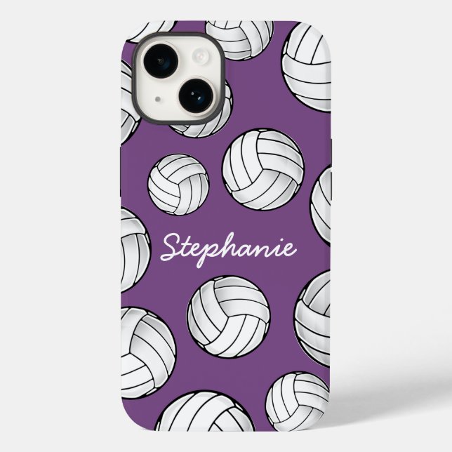 Personalised Player Name Volleyball Purple Case-Mate iPhone Case (Back)