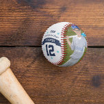 Personalised Player Photo & Number Baseball<br><div class="desc">Create an awesome custom gift for your favourite little leaguer or baseball player with this personalised baseball featuring two photos and your player's name,  number,  team or league name,  and the year. A great gift for birthdays,  Christmas,  or the end of the baseball season!</div>