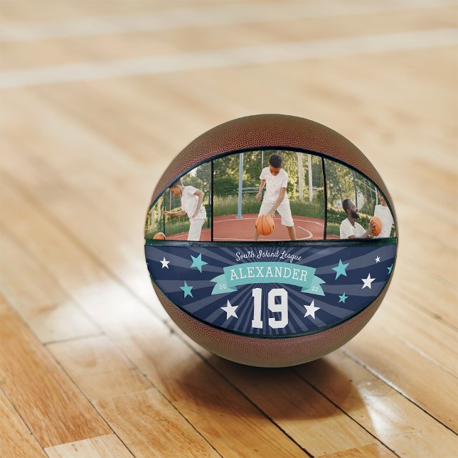 Personalised Player Photo & Number Keepsake Basketball (Creator Uploaded)