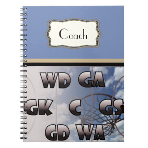 Personalised Player Positions Netball Coach Notebook