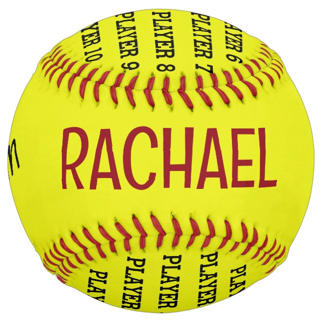 Personalised player softball ball  (Front)
