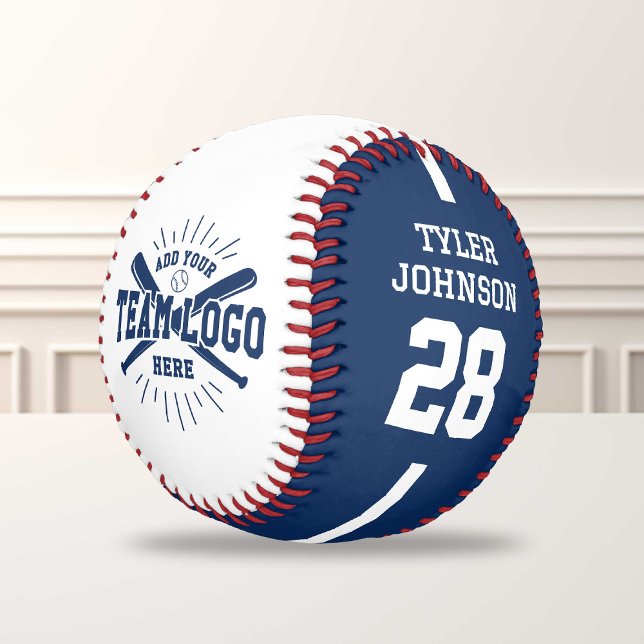 Personalised Player Team Logo Blue Baseball (Creator Uploaded)
