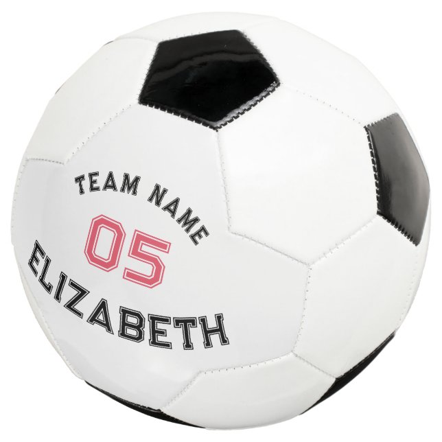 Personalised Player Team School Name Jersey Number Soccer Ball (Three Quarter)