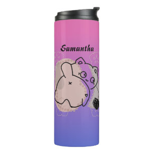 Personalised Playful Cat with Yarn Thermal Tumbler
