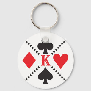 Personalised Playing Card Suit Symbol Poker Key Ring