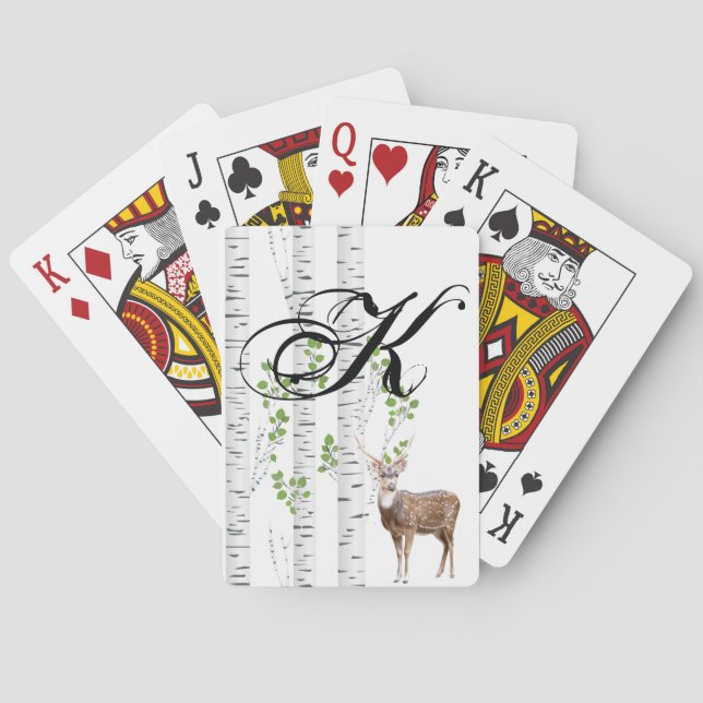 Personalised Playing Cards Deer Doe Buck Forest Wo (Back)