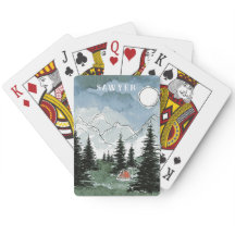 Personalised Playing Cards Mountain Camp 