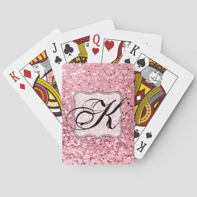 Personalised Playing Cards Rose Gold Glitter (Back)