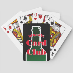 Personalised playing cards with beer bottle logo