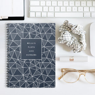 Personalised Plots & Schemes Geometric Pattern Notebook