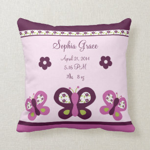 Personalised Plum Butterfly Keepsake Pillow
