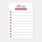 Personalised Plum To Do List Post-it Notes