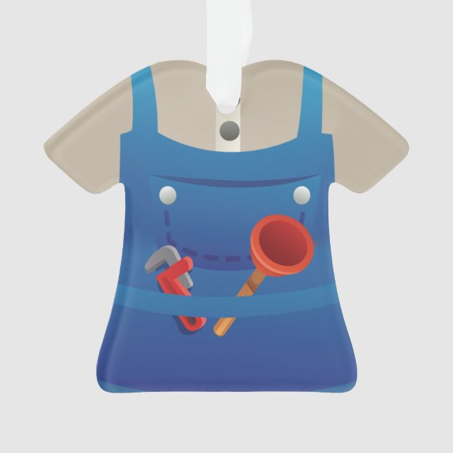 Personalised Plumber Christmas Holiday Ornament (Front)