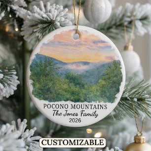 Personalised Pocono Mountains, Custom Pennsylvania Ceramic Ornament