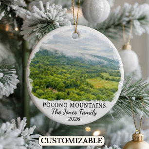 Personalised Pocono Mountains, Custom Pennsylvania Ceramic Ornament